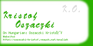 kristof oszaczki business card